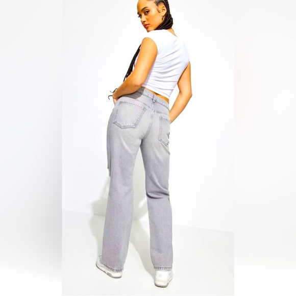 Grey straight leg jeans like new - Picture 2 of 2